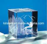 80mm Optic K9 Crystal Blank Cube Paperweight (KS11021)