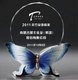 Butterfly Base Crystal Glass Trophy Craft for Decoration