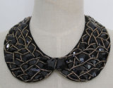 Ladies Fashion Black Crystal Chunky Necklace Collar (JE0073)