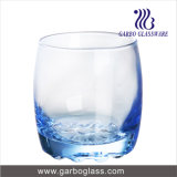 Blue Solid Color Glass Water Cup Whit DOT Bottom