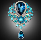 Luxury Women Rhinestone Brooch Pendant Europe Glass Brooch (TB-026 pear pendante)