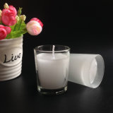 Hand Made Coconut Wax Filled Pillar Crystal Glass Holder Candle, Fragrance of Rose and Sandalwood
