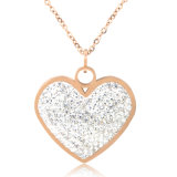 Popular Women Fashion Jewelry Long Necklace Diamond Heart Pendant