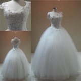 Beading Crystal Lace Bodice Ball Gown Bridal Wedding Dresses 2018