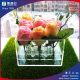 Luxury Romantic Clear While Black Acrylic Plastic Rose Flower Box