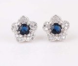 Rhodium Earrings Wild Plum Zibai Crystal Jewelry