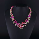 Purple Crystal and Czech Rhinestone Shining Necklace Set