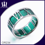Roman Numerals Hollow out Green Finger Ring