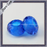 Beautiful Blue Round Bead with Hole Synthetic Gemstone