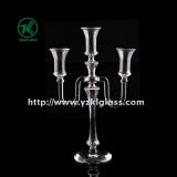 Glass Candle Holders for Home Decoration with Three Posts