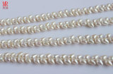 6-7mm AAA Rice Freshwater Pearl Strands, Wheat Design, White