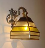 19025 Copper Wall Lamp with Glass Decorative