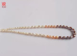 5-6-7mm Mixed Color Rice Real Pearl Necklace (ES131-3)