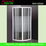 Simple No Tray Quadrant Stripe Tempered Glass Shower Screen (TL-412)