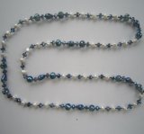 Long Freshwater Pearl&Crystal Necklace, Fashion Jewelry