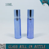 10ml Blue Electroplating Glass Roll on Bottle with Steel Ball