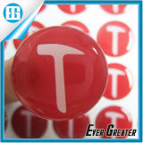 Custom Red Round T Word Dome Epoxy Crystal Sticker