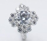 Prong Setting Silver Ring with CZ