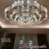 Morden and Big Size Flower Round Hotel Luxury Crystal Pendant Lamp
