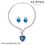 Set-33 Fashion Big Heart Shaped Stone Crystal Wedding Luxury Jewelry Set for Women