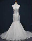 2017 Mermaid Applique Crystal Bridal Wedding Gown