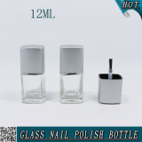 Empty Square Glass Nail Polish Bottles with Cap and Brush 12ml