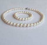 8-9mm Nearly Round Natural Pearl Jewelry Set