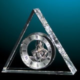 Silver Hands Triangle Table Clock in Crystal From Factory