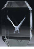 Crystal Cube with 3D Laser Eagle