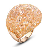 Fashion Yellow Gold Plated Color Crystal Ring for Women