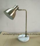 Metal Reading Table Lamp with Stone Base (WHT-021)