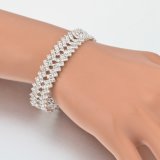 Luxury Crystal Bracelets for Women Silver Color Bracelet