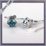 3-8mm Round Swiss Blue Synthetic Diamond Fashion Earring