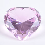 Romantic Pink Crystal Heart Diamond Paperweight