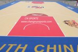 Wood Grain Basketball Court Rubber Flooring with Visual Sand Patent Surface