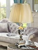 Phine 90207 Clear Crystal Table Lamp with Fabric Shade