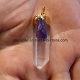 Natural Amethyst Crystal Beaded Pendant Jewelry