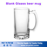 450ml Transparent Glass Beer Mug for Sublimation with Cap