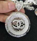 Silver Round Pendant with CZ