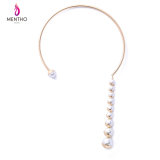 New European and American Personal Simple Alloy Choker Necklace Long Pearl Chain Pendant