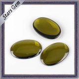 Hot Sale Oval Special MID-Olive Color Crystsal Glass for Decoration