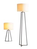 Modern Metal Table Lamp with Fabric Shade (WHT-2301)