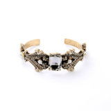 Fashion Golden Rhinestone Studded Women's Bracelet with Pearl