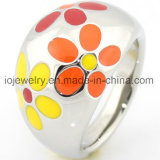 Wholesale Colorful Enamel Steel Ring Flower Design