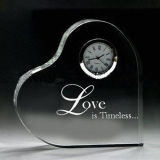 Love Heart Shape Crystal Clock Wedding Decoration Crystal Heart