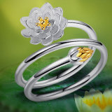 Flower Rings Open Design Woman Jewelry Fashion Simple Lotus Ring