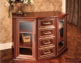 Oppein Antique Red Brown Solid Wood Drawer Cabinet (DG21125A315)