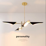 Creative Personality Contemporary Black and Gold Hanging Pendant Lamp Lighting with Metal Shades Painting