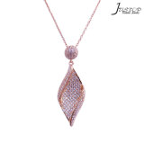Square Women Jewelry Cubic Zircon Statement Diamond Gold Necklace for Fashion