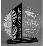 Black Crystal Glass Award Trophy for Competition